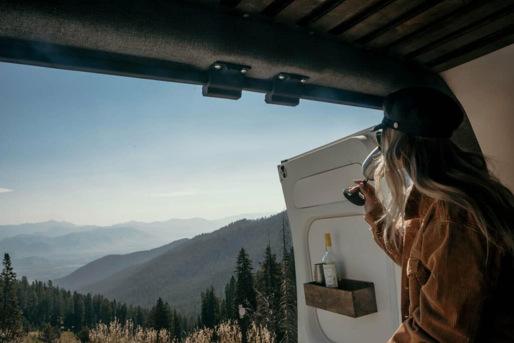 Views in Yellowstone National Park in a Campervan