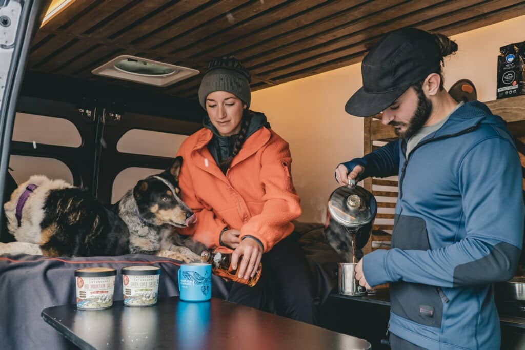 Making Coffee in a Campervan