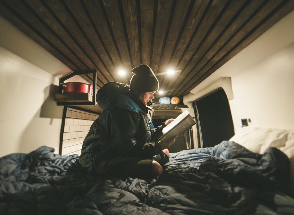 Reading in a Campervan