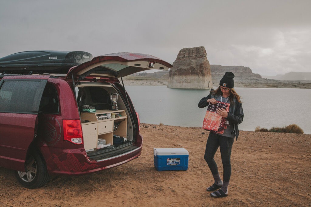 Lone Rock campground in a Campervan
