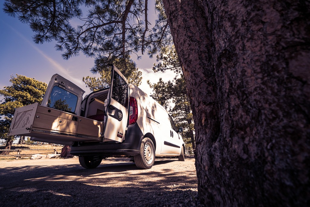 Smalls Campervan amongst trees