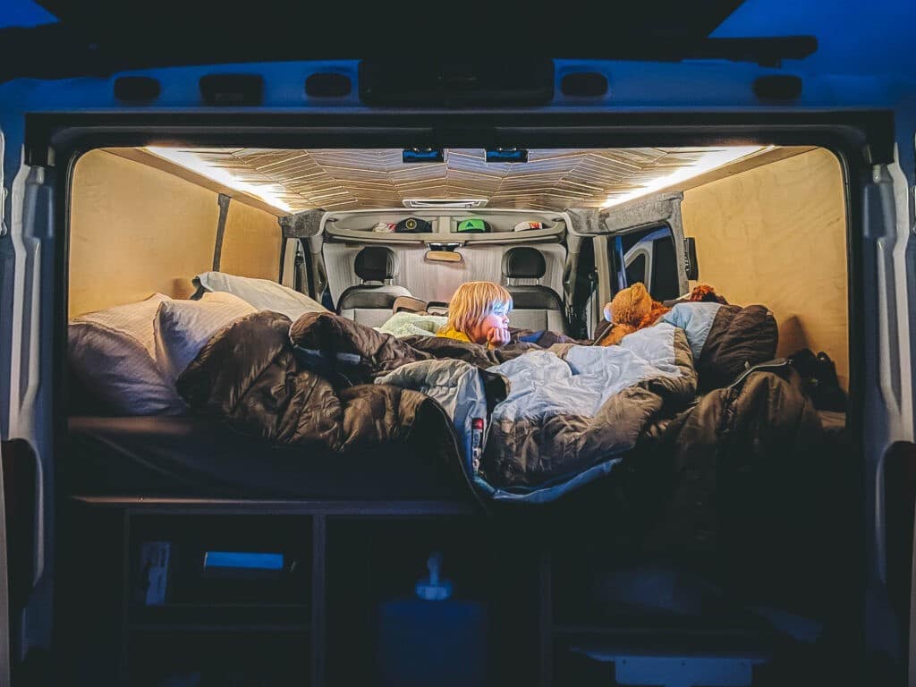 Family Movie night in a Campervan
