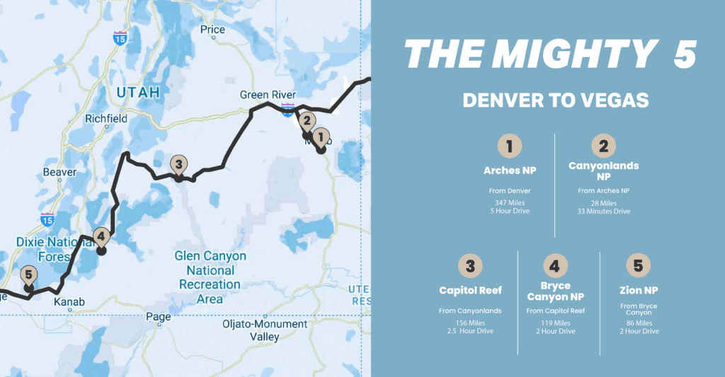 Utah's Mighty 5 Map