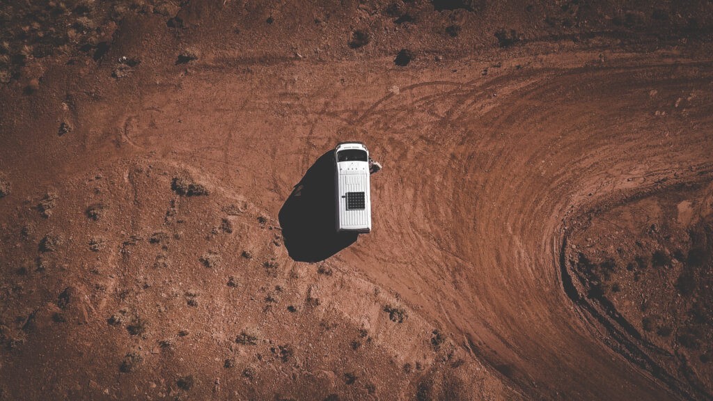 Campervan from a drone