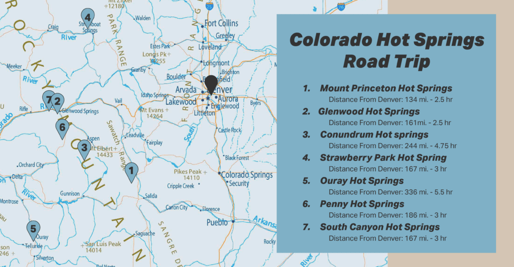 Colorado Hot Springs Road Trip Map