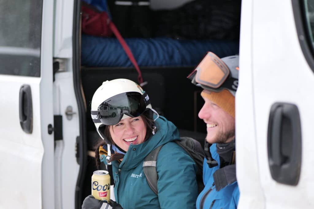 Skiing Winter camping Campervan Travel
