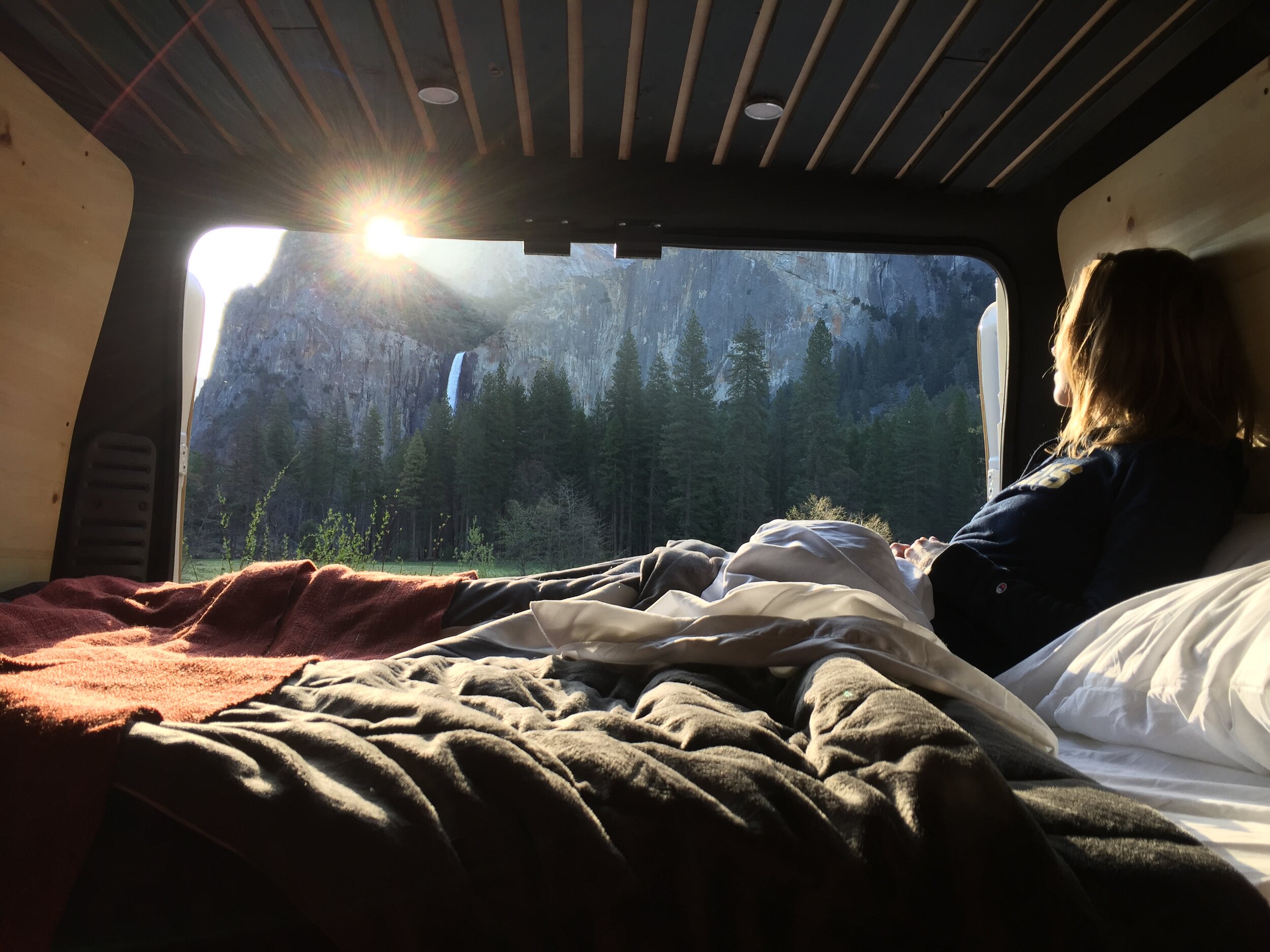 View of Yosemite National Park in a Campervan