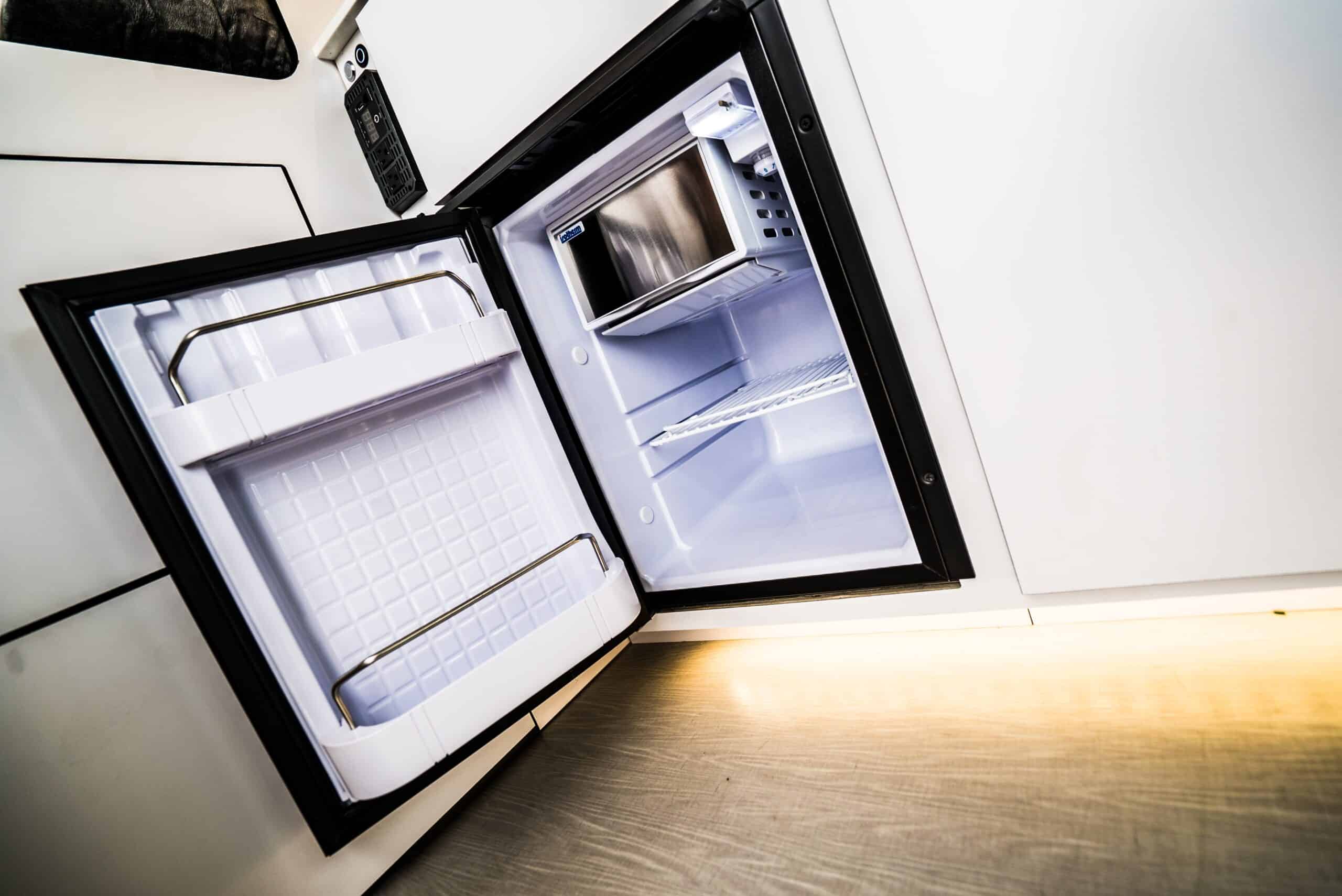 The fridge of the OG campervan rental