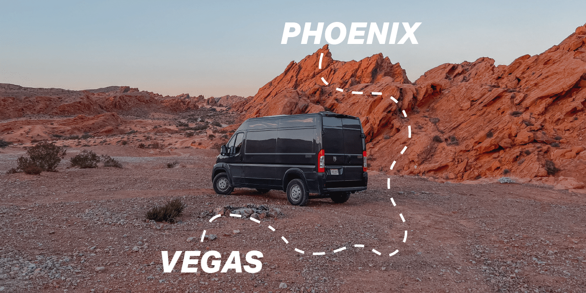 Vegas to Phoenix Campervan Rental Map
